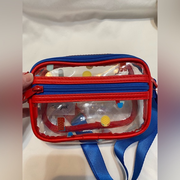 Cat & Jack Kids Straw Tote with Patches and Clear Pouch Belt Bag - Picture 6 of 14